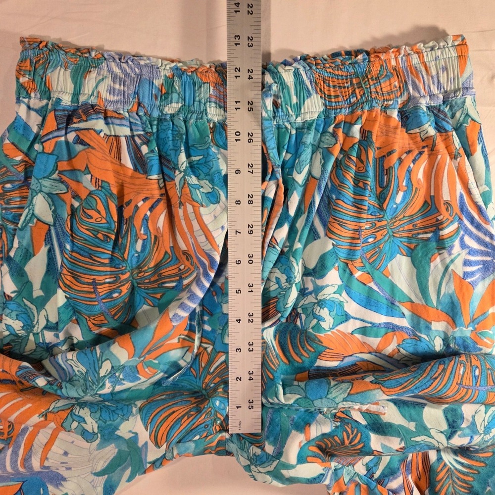 Juniper + Lime Women's Pull On Wide Leg Cropped Pants Size XL Tropical Print - Picture 8 of 10